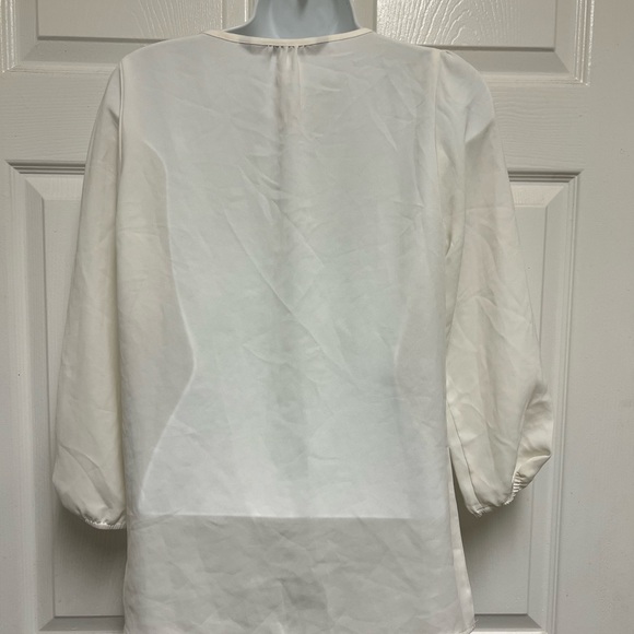 Zara Cream Sheer Drawstring Top - Picture 9 of 12